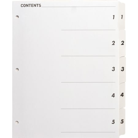 Business Source Table of Content Quick Index Dividers Printed Tab(s), PK5 05852
